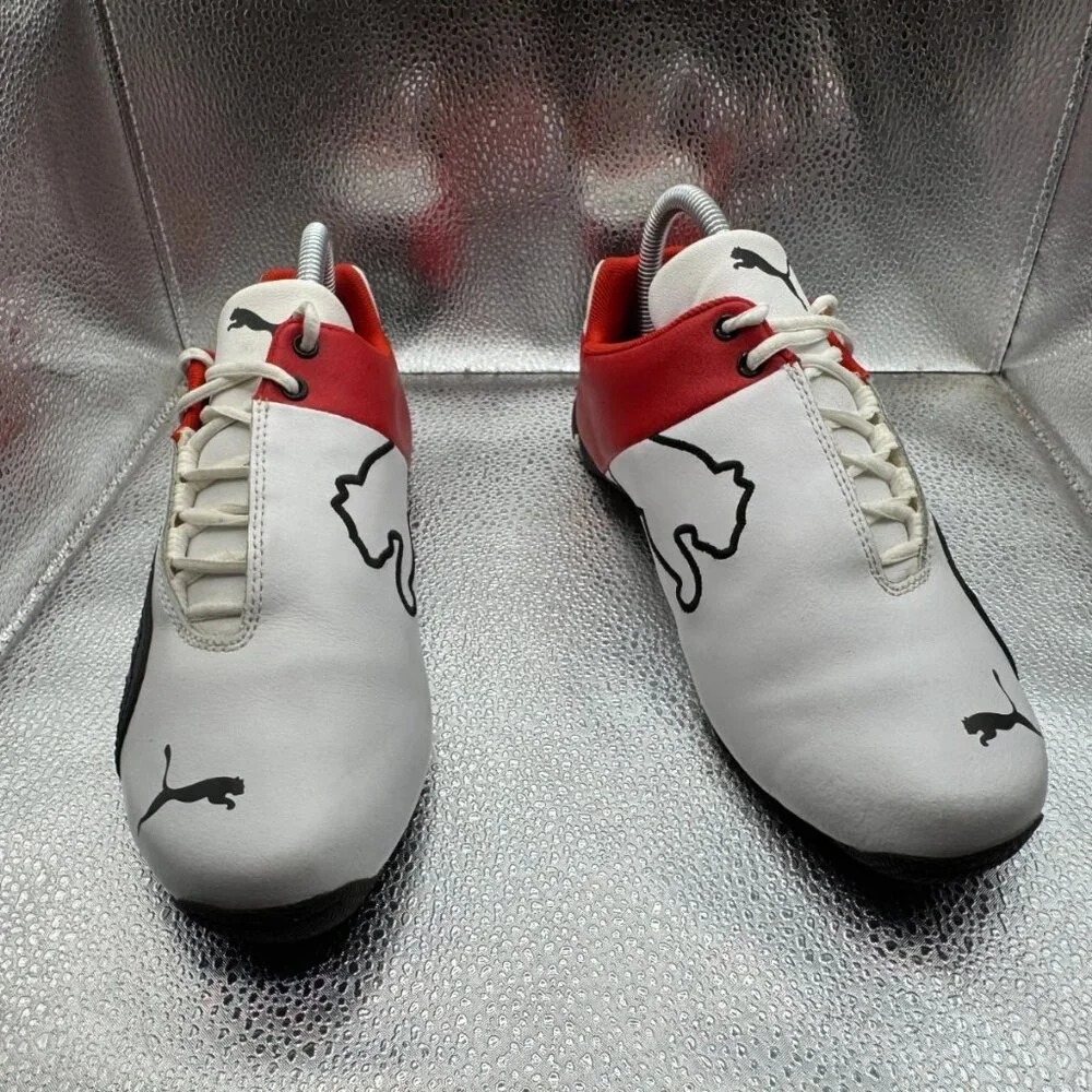 Size 6C Puma Motorsport Mens White Red Future Cat‎ SF Jr Sneakers 36087709